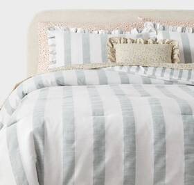 91962127 Threshold Rare 8pc King Cabana Striped Floral Comforter And Sheet Set - New