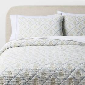 94684007 Threshold 3pc King Reversible Lightweight Matelasse Quilt And Shams Set Cottage