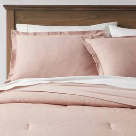 Mc-5731798 Threshold King Cotton Linen Chambray Comforter And Sham Set Terracotta -