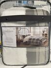 Threshold Reversible Plush And Sherpa Comforter Set 3 Pc.gray White Full Queen