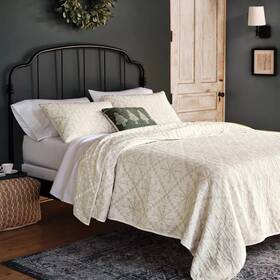 Threshold-90528704 Threshold 3pc Full/queen Matelasse Holiday Quilt And Sham Set Ivory/cream Snowflake