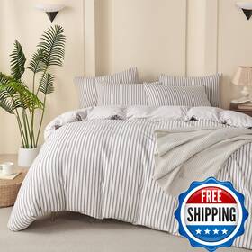 B0fdvysv5q Tisplr Grey Comforter Set King Soft Luxury Washed Microfiber Jacquard 3 Pieces