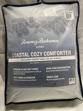 4414402 Tommy Bahama Home Coastal Cozy Comforter Full/queen Size Blue Cove