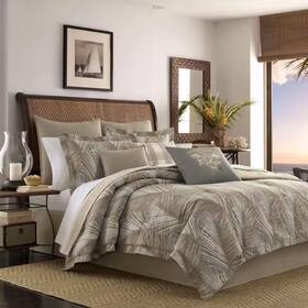 Tommy Bahama 445034149104 Raffia Palms 4-piece Brown Botanical Cotton California King Comforter Set