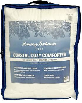 Tommy Bahama 750105168951 Coastal Cozy Soft Down Alternative Queen Comforter In White