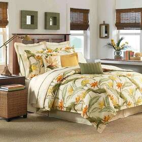 Tommy Bahama 883893338456 3 Piece Floral Home Bedding California King Size Cotton Sham Sheet Comforter Set