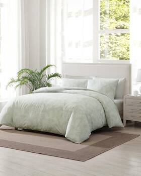 Tommy Bahama 883893877153 Art Of Palms 3 Piece Full / Queen Comforter Set Spring Green - 350