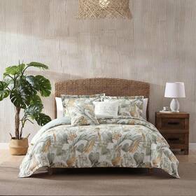 Ushs8k1267734 Tommy Bahama Raw Coast 5-piece Green Cotton Queen Comforter Set