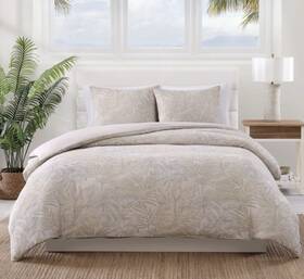 Ushsa51318340 Tommy Bahama Jungle Palms Beige Cotton 3 Piece King Comforter Set Nwt