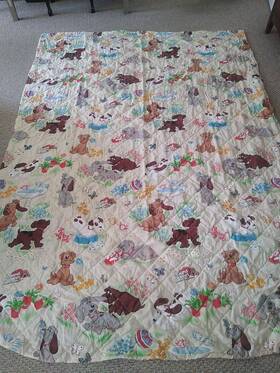 30517 Tonka Pound Puppies Vintage Twin Comforter Bedspread 1985 Rare Dogs Quilted