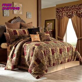 Topluxe 744110445275 Loom And Mill 9 Piece Jacquard Comforter Set Luxury Traditional Patchwork New Us