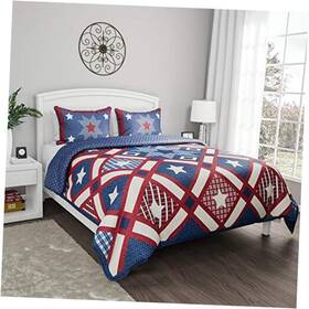 66-q001fq Trademark Glb Collection 3-piece Quilt Set Hypoallergenic Microfiber Homestead Full/queen