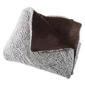 66-5500-k Trademark Global Size Comforter Set - 3-piece Mink-style Faux Fur King Grey/chocolate/black