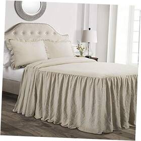 16t003658 Triangle Home Fashions Ruffle Skirt Bedspread Set - 3 Piece Luxurious Farmhouse Bedding