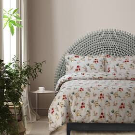 83893749 Tribeca Living Queen Leilani Floral Printed Flannel Oversized Duvet Cover Set Cream -