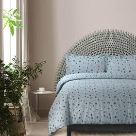 83893796 Tribeca Living King Floryn Printed Flannel Oversized Duvet Cover Set Blue -