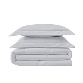 Truly Calm 783048137135 Antimicrobial 3 Piece Down Alternative Comforter Grey Twin - Xl