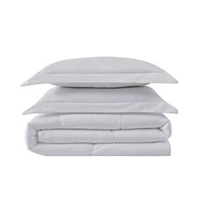 Truly Calm 783048137142 Antimicrobial 3 Piece Down Alternative Comforter Grey Full - Queen