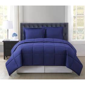 Truly Soft 783048100542 Everyday Reversible Down Alternative 3-piece Navy Twin - Xl