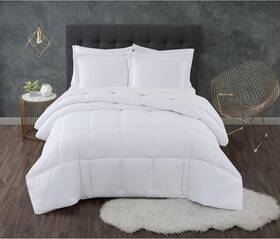 Truly Soft 783048137173 Calm Comforter Set White Polyester 3-piece Full/queen Solid