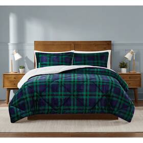Truly Soft 783048301260 Cuddle Warmth 3-piece Comforter Set Tartan Plaid Full - Queen