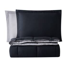 Truly Soft 783048998316 Everyday Reversible Down Alternative 3-piece Black/grey Twin - X