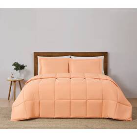 92868253 Truly Soft 3pc Full/queen Everyday Reversible Comforter Set Peach