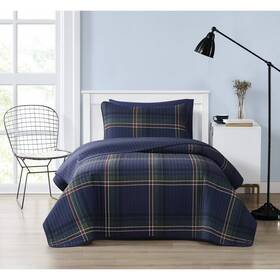 92868366 Truly Soft 2pc Twin/twin Extra Long Bronson Plaid Quilt Set
