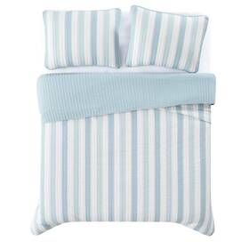 92868376 Truly Soft 3pc Full/queen Aiden Striped Quilt Set Blue