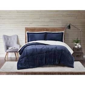 Cs3142infq-1500 Truly Soft Comforter Set Full/queen Hypoallergenic Polyester Indigo 3-pieces