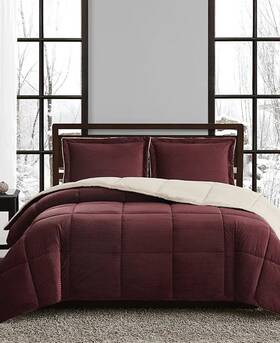Cs3764rttw-1740 Truly Soft Corduroy Cuddle Warmth Comforter Set - Zinfendel Red Burgundy Twin