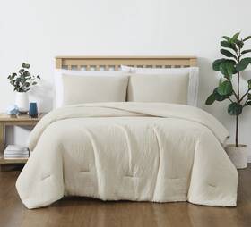 Cs56971vkg-1500 Truly Soft Cozy Gauze Comforter Set Ivory King Size 3 Pc Wrinkle Resistan
