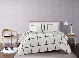 Truly Soft Everyday 783048091925 Kurt Black And White Stripe Comforter Twin Xl Windowpane