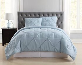 Cs1969lbtx-1500 Truly Soft Everyday Pleated Comforter Set Light Blue Twin Xl