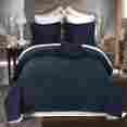Tw6hfds Royal Hotel Bedding Twin Extra Size Navy Coverlet 2pc Set Microfiber Checkered Quilt By H 825624683343