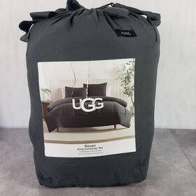 00121 Ugg Devon King Comforter Piece Charcoal Gray 106 X 90 No Shams