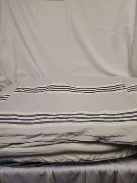 Ugg 008889186174 Navy Stripe Full/queen Comforter Set