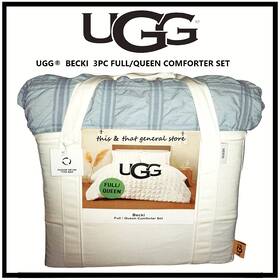 Ugg 008889335725 Becki Full Queen Soft Comforter Set 2 Pillow Shams Ocean Mist New 328