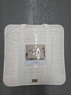 Ugg Australia 000769336075 Brinkley Full Quee Size Comforter Set Plush Faux Fur Bedding Snow White New