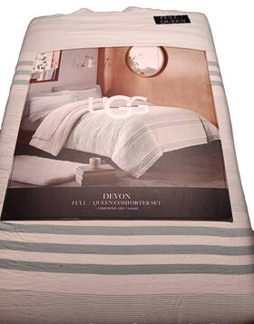 Ugg Australia 008889027293 Devon 3-piece Full/queen Comforter Set Blue Crush Stripe New