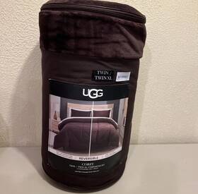 Ugg Australia 008889274215 Corey Twin/twin Xl Comforter Set 68x90 1sham 26x20 Lodge Brown Oeko Tex New