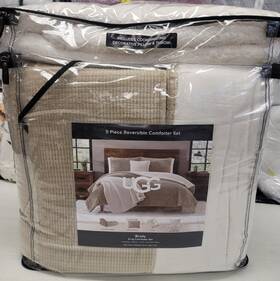 Ugg Australia 008889297566 Brody Reversible 5-pc. King Comforter Set Ivory/tan New