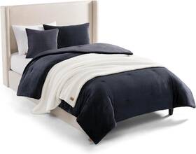 Ugg Australia 008889325313 Remina Comforter Set 4 Piece Bed In A Bag With Throw Blanket Twin Xl Navy Blue
