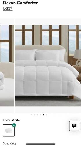 0888900571 Ugg Australia Nwt Inch Devon Down Alternative Comforter King Size 106 X90 In White