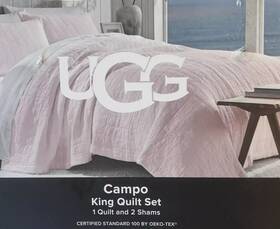 088893357 Ugg Australia King Campo Quilt 3 Pc Set Inch Himalayan Salt Soft Pink Msrp 359.00