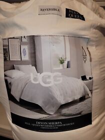 Ugg Devon 3 Piece Reversible Full Queen Comforter Set Snow. Open Package New