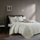 Uh13-0033 Urban Habitat Matti Piece Yellow Gray Quilted Coverlet Set