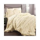 Unbranded King Size Bedding Comforter Set 4 Piece Luxury Ivory Color Bedroom Solid 728632222330