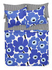 19681 Unikko Twin Set Poppy Marimekko Comforter Sham Flowers Blue Brand