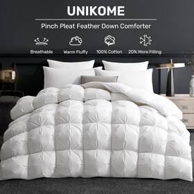 Unikome 774144985676 Heavy Weight Goose Down Feather Fiber White Winter Comforter - King Size